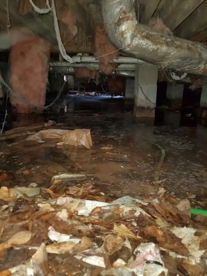 Crawl space flood assessment for Commercial Water Damage Restoration in Mayfield